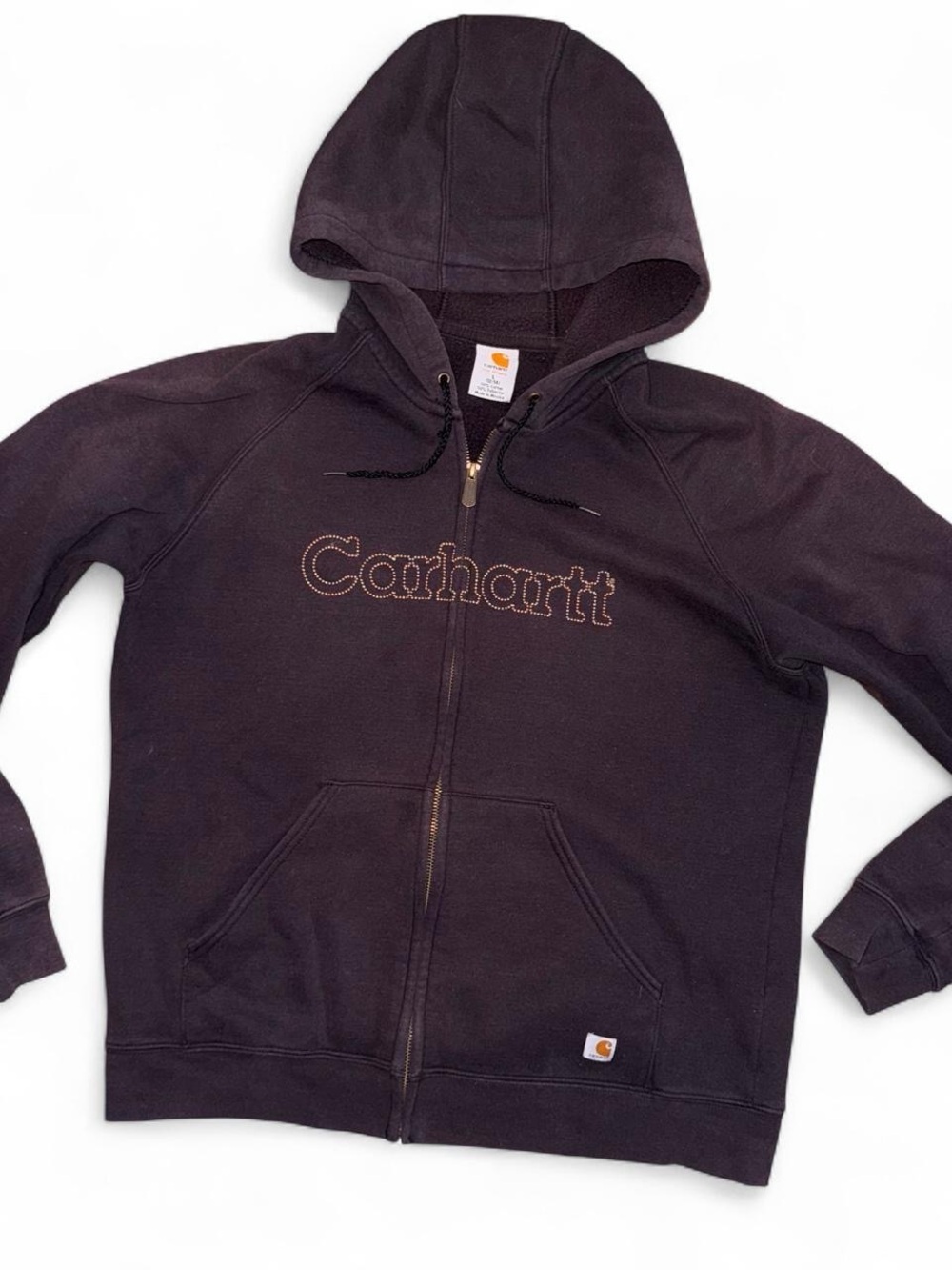 Carhartt Brown Zip Hoodie Size Large